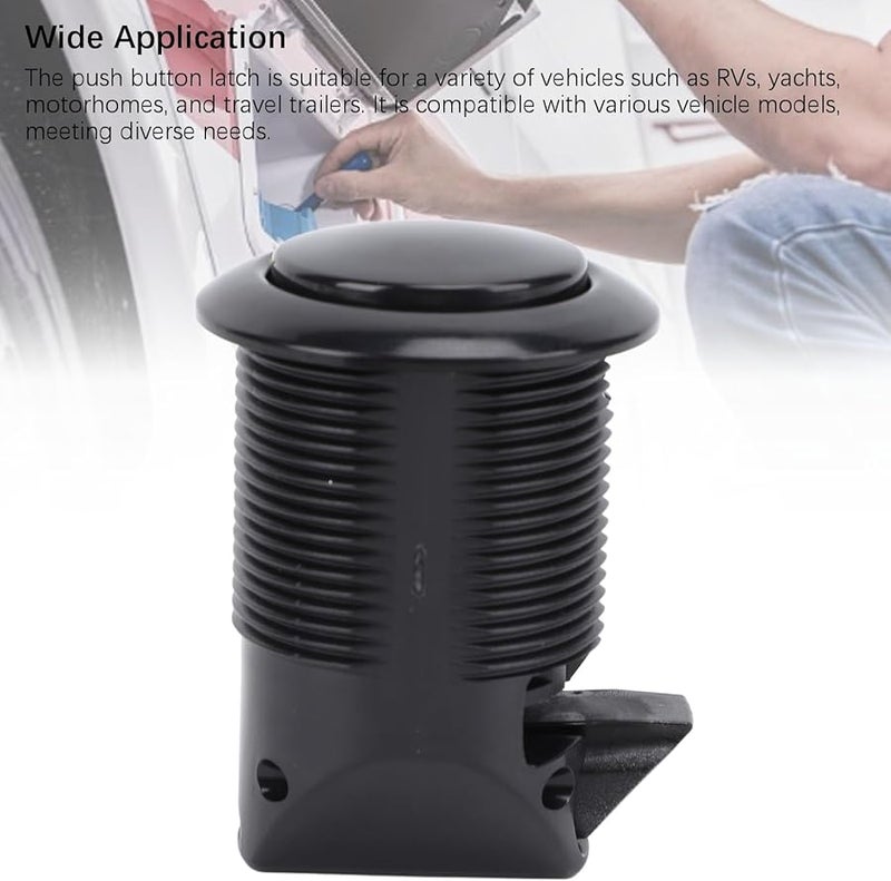 Black Keyless Push Button Cabinet Lock with One Touch Release for RV Motorhome - Image 4